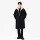 Mufan cotton autumn and winter thickened warm fake two-piece woolen coat men's casual large size loose long knee-length hooded windbreaker jacket black hat thickened XL suitable for 150 to 170 Jin Jin equals 0.5 kg