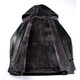 FEEKEKE international first-line luxury brand leather jacket men's sheepskin detachable hood lapel middle-aged thickened warm leather black one size fits all 175/92A