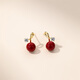 Yalundi red earrings, feminine silver earrings, 2025 new hot style, niche design, high-end, unique and exquisite