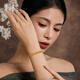 Shouai pure gold 999 streamer bird feather bracelet 5G crafts women's bracelet open gold bracelet holiday gift for girlfriend 10.76g