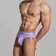 Modal Men's Thong Low Waist Butt Raising Single Butt Solid Color Hollow Comfortable Breathable Sexy U Protruding Underwear Men Purple M