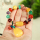 OUCERNY Beeswax Duobao Bracelet Blood Amber Amethyst Southern Red with Amber Water Drop Pendant Bracelet Beeswax Women's Heart Color