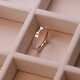 Ningfeng old phoenix-like internet celebrity letter H with a design-like I-shaped mother-of-pearl titanium-plated steel ring for women that won’t fall off, rose gold, No. 7