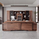 Solid wood desk, new Chinese style boss desk, ebony wood executive desk, modern light luxury general manager room decorative cabinet combination, boss desk customization, consult customer service
