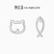 Trendy Acer Platinum Cat Xiaoyu PT950 platinum earrings women's asymmetrical earrings as a gift for girlfriend, about 0.7g