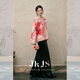 JK&JS Huahuaman rayon linen positioning embroidery shirt jacket spring and autumn new Chinese design niche peach pink S