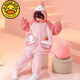 G.DUCKKIDS2024 Autumn and Winter Children's One-piece Pajamas Coral Velvet Hooded Cartoon Girls' Sleeping Bags for Big Children and Girls Home Clothes KYM One-piece Velvet-226 Egg Boy One Size 12