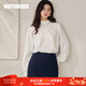 ROEYSHOUSE French off-white lantern sleeve long-sleeved shirt women's winter workplace commuting Kochi slim white shirt 13093 off-white S