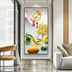 Mohu's porch decoration painting vertical modern simple porch painting opposite door mural Nordic corridor entrance paintings. Home and Fugui 12149 Porcelain diamond inlay-90*180 black frame-customized size
