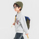 Duojia Bear Print Fake Two-piece Boys' Sweaters Winter Warm and Velvet Bottoming Children's Casual Sports Tops Trendy