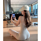 Byurun U-shaped large backless body shaping one-piece thin abdominal control corset butt lift Pilates one-piece yoga suit camel yellow M