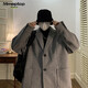 MMOPTOP short suit loose woolen coat men's winter coat Korean style loose thickened MDY01 gray XL