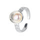 S999 sterling silver oval pearl twist ring for women ins style advanced open adjustable ring Valentine's Day gift s999 sterling silver oval pearl twist ring XYC263 transparent gift box + sterling silver certificate