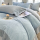 La Chapelle milk velvet four-piece set 2025 new winter thickened coral velvet quilt cover bed sheet three-piece set baby blue + star gray bed sheet style 1.5m four-piece set