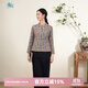 Cloth charm blue clip/glazed gourd silk cotton gourd flower button top 2025 winter new arrival printed warm blue clip M