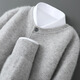 SATCHI twelve-needle double-strand Australian wool cardigan autumn and winter men's Henley collar sweater short loose sweater jacket light gray S