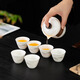 PINYU travel tea set portable one pot three cups outdoor high-end ceramic cup car tea tray mutton fat jade porcelain tea cup