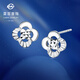 Caibai Jewelry Platinum Earrings Pt950 Platinum Fashion Hollow Four-leaf Clover Flower Shape Versatile Earrings Price BJ Platinum Earrings About 2.56g