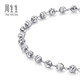 Chow Sang Sang Pt950 platinum car bead white gold bracelet for women 77314B priced 18 cm 5.9 g