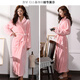 Yalu Couple Nightgown Women's Autumn and Winter Long Thick Coral Velvet Red Bridal Knot Wedding Dressing Robe Men's Bathrobe Pajamas Burgundy Female 2XL 180-220 Jin Jin is equal to 0.5 kg