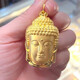 Junmin high quality Vietnamese sand gold plated 24K gold safe and sound Buddha head pendant for men and women, big day necklace, gold S