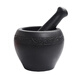 He Jiagong natural black gold stone, old-fashioned stone mortar, garlic pounder, stone cup, garlic mortar, chili pepper bowl, grinder, stone scoop, black gold stone outer diameter 13, plain style, water drop shape design