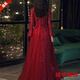 Yinshi Pregnant Women's Toast Wear for Brides Coming Home Fairy Autumn and Winter Long Sleeve Burgundy Can Wear Wedding Clothes Evening Dress for Women Burgundy Long XL