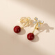 Qlady bow red ear clip without pierced ears for women 202 new autumn and winter tassel earrings high-end earrings bridal earrings