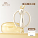 YEEHOO baby teether for oral period 3-6 months, baby teether for 0-3 months, rabbit teether for teething period, molar teether, solid color rabbit teether + anti-lost rope + storage box