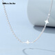 Miss JuJu new pt950 platinum necklace for women platinum bead star side chain AB chain design weight 10.5-10.7g length 42+3cm thick about 2.4mm