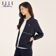 ELLE ACTIVE Casual Sports Jacket Women's Autumn Fashion Simple Baseball Collar Windproof Jacket Versatile Jacket Navy Blue M