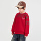 Many boys' national trend plus velvet red sweatshirt New Year's clothing autumn and winter casual sports tops for older children