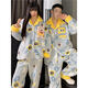 Cut Rain and Rainbow Spongebob Couple Pajamas Women's Coral Fleece Autumn and Winter Plus Velvet Thickened Flannel Men's Home Clothing Set 59918 Crayon Shin-chan Upgraded Version Thickened and Warm L Male Size Recommended Weight 110-120 Jin Jin equals 0.5 kg