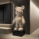 Dyed Spring Violent Bear Floor-standing Decoration Large Large Living Room TV Cabinet Decoration Light Luxury High-end Doll Housewarming Gift Medium Height 72cm Beige + Piggy Bank
