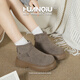 Universal velvet warm retro thick-soled Martin boots for women 2026 winter new furry cotton shoes fashionable snow boots