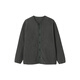 MUJI Men's Fleece Collarless Cardigan Men's Jacket Fall 25 Men's Top AB1P8A5A Charcoal Gray L (175/100A)