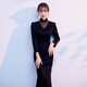 Wutuo black dress long skirt high-end cheongsam evening girl 2025 new temperament fishtail long version light luxury banquet host black S