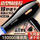 Hair dryer for hair salons, strong wind, home barber shop, high-power negative ion silent quick-drying hair care hair dryer, blue light hair care, dark night black 1300W five-piece set