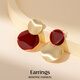 Yalundi sterling silver unique and beautiful red earrings feminine earrings 2025 new hot style high-end light luxury earrings autumn and winter