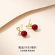 Yalundi red earrings, feminine silver earrings, 2025 new hot style, niche design, high-end, unique and exquisite