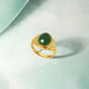 Saturday Fortune (ZLF) gold inlaid jade ring for women, full gold and Tian jasper ring, gift for mother, wife, size 15 (adjustable)