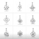 Buhesyt old phoenix gold store quality pt950 platinum single pendant P950 platinum pendant women's platinum necklace single six-pointed star