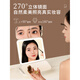 Mirror makeup mirror LED with light desktop tabletop stand-up folding home student dormitory magnifying makeup makeup mirror upgraded pearl white new eye protection high-brightness lamp beads 270 three-fold mirror