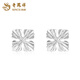 Lao Fengxiang PT950 platinum four-leaf clover earrings for women, platinum flower earrings, genuine platinum birthday gifts for girlfriends, platinum lucky four-leaf clover earrings, about 1.8g