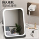 Syouranled makeup mirror folding portable handheld makeup mirror with light large size bedroom student dormitory desktop beauty mirror Chinese Valentine's Day gift for girlfriend and wife white