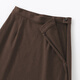 MUJI Women's Horizontal and Vertical Stretch Fleece Wide Hem Skirt Long Skirt Women's Autumn 25 BE1XXC5A Brown S (155/62A)