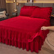 Fantasy thickened high-end baby velvet quilted bed skirt bed cover single piece red high-end lace autumn and winter Shengshi Landai-plain silver gray high-end baby velvet thickened and warm 200cmx220cm bed skirt + pillowcase 2 pieces