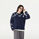Birds and New Wine Round Neck Long Sleeve Wool Sweater Women's 2025 Winter New Blue Jacquard Sweater Women's Top Full Pattern Indigo HPH07 S