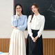 Lady Bird white bow shirt women's career exam public education interview wear commuting formal wear inner shirt chiffon top
