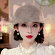 Middle-aged and elderly women's hat Buta fragrant cloud gauze flower Luo Qianjin mulberry silk sunshade sun protection breathable versatile fashionable duck tongue milk tea color adjustable